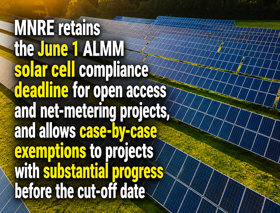 MNRE Rules Out Blanket Extension for ALMM List-II Deadline, Allows Case-Specific Exemptions