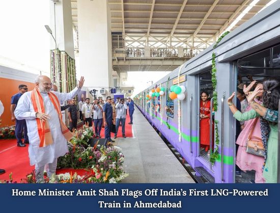 HM Amit Shah Flags Off First LNG-Powered Train from Sabarmati Railway Station
