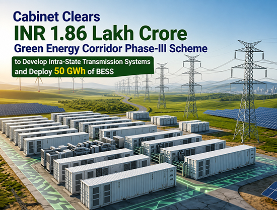 Cabinet Approves INR 1.86 Lakh Cr Green Energy Corridor Phase-III