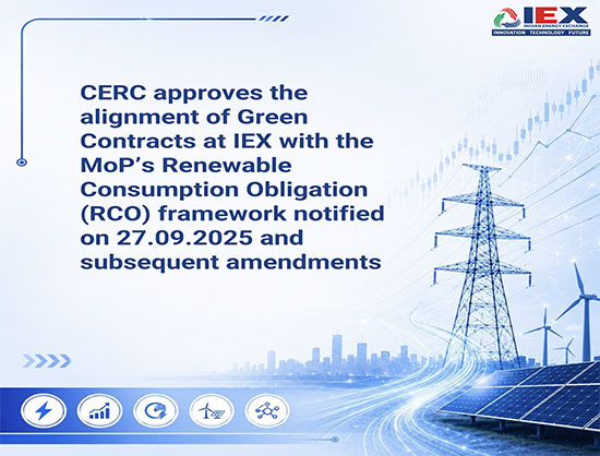 CERC Approves Alignment of IEX Green Contracts with MoP’s RCO Framework