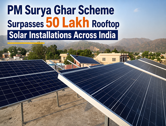 PM Surya Ghar Scheme Crosses 50 Lakh Rooftop Solar Installations; 14.8 GW Capacity Commissioned