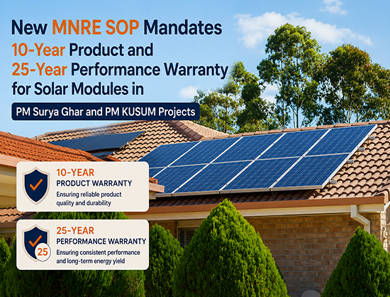 MNRE Mandates 10-Year Product and 25-Year Performance Warranty for Solar Modules